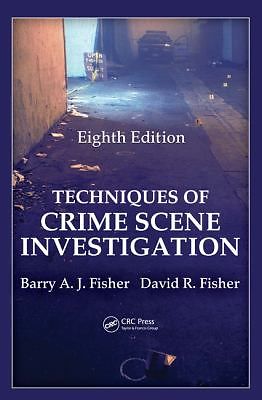 A book cover with the title of techniques of crime scene investigation.