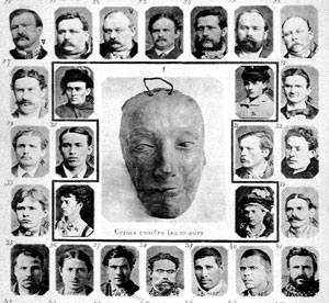 A collage of faces with one face missing.